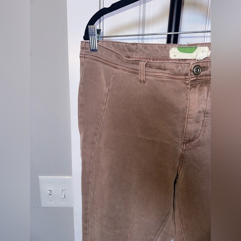 Anthropologie‎ Size 31 Brown Tan Corduroy Straight Slim Pants - Picture 3 of 12